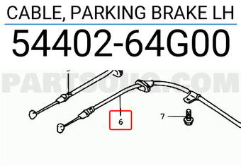 Suzuki 5440264G00 CABLE, PARKING BRAKE LH