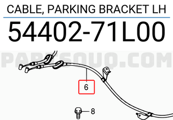 Suzuki 5440271L00 CABLE, PARKING BRACKET LH