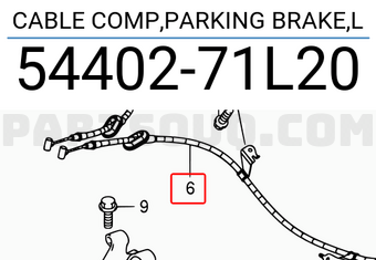 Suzuki 5440271L20 CABLE COMP,PARKING BRAKE,L