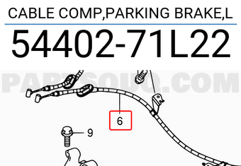 Suzuki 5440271L22 CABLE COMP,PARKING BRAKE,L