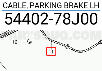 Suzuki 5440278J00 CABLE, PARKING BRAKE LH
