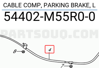 Suzuki 54402M55R00 CABLE COMP, PARKING BRAKE, L