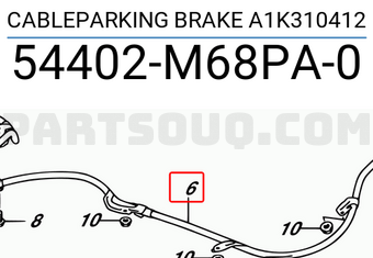 Suzuki 54402M68PA0 CABLEPARKING BRAKE A1K310412