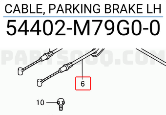 Suzuki 54402M79G00 CABLE, PARKING BRAKE LH