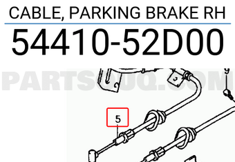 Suzuki 5441052D00 CABLE, PARKING BRAKE RH