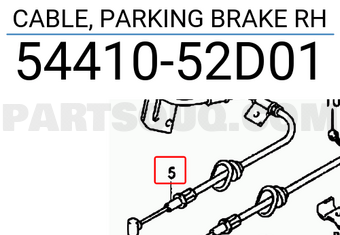 Suzuki 5441052D01 CABLE, PARKING BRAKE RH