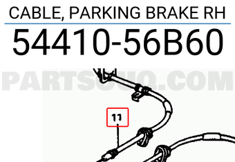 Suzuki 5441056B60 CABLE, PARKING BRAKE RH