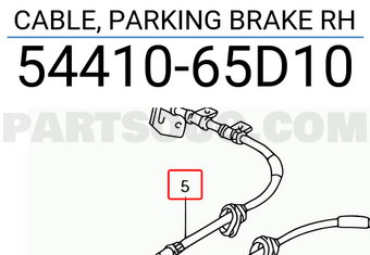 Suzuki 5441065D10 CABLE, PARKING BRAKE RH