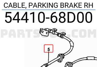 Suzuki 5441068D00 CABLE, PARKING BRAKE RH