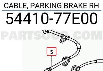 Suzuki 5441077E00 CABLE, PARKING BRAKE RH