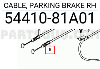 Suzuki 5441081A01 CABLE, PARKING BRAKE RH