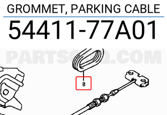 Suzuki 5441177A01 GROMMET, PARKING CABLE