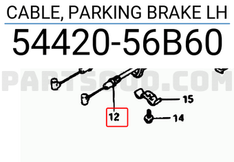 Suzuki 5442056B60 CABLE, PARKING BRAKE LH