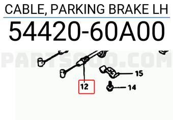 Suzuki 5442060A00 CABLE, PARKING BRAKE LH