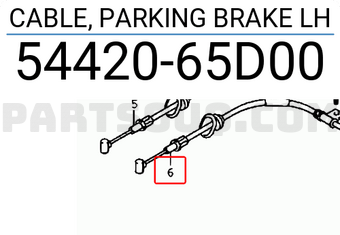 Suzuki 5442065D00 CABLE, PARKING BRAKE LH