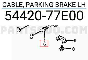 Suzuki 5442077E00 CABLE, PARKING BRAKE LH