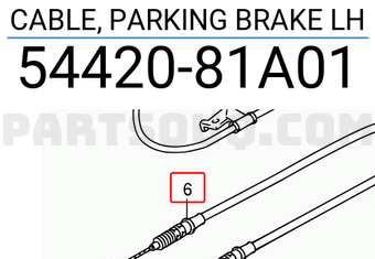 Suzuki 5442081A01 CABLE, PARKING BRAKE LH