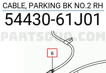 Suzuki 5443061J01 CABLE, PARKING BK NO.2 RH