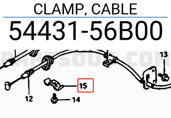 Suzuki 5443156B00 CLAMP, CABLE