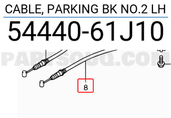 Suzuki 5444061J10 CABLE, PARKING BK NO.2 LH