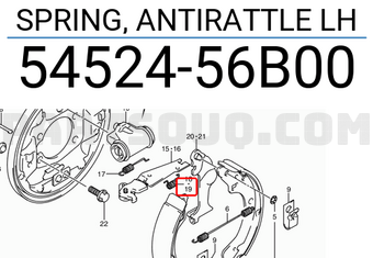 Suzuki 5452456B00 SPRING, ANTIRATTLE LH