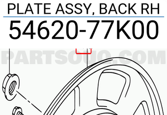 Suzuki 5462077K00 PLATE ASSY, BACK RH
