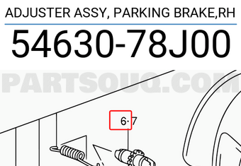 Suzuki 5463078J00 ADJUSTER ASSY, PARKING BRAKE,RH