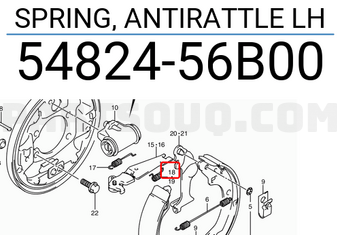 Suzuki 5482456B00 SPRING, ANTIRATTLE LH