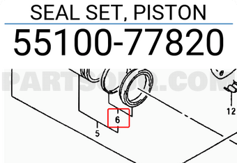 Suzuki 5510077820 SEAL SET, PISTON