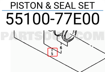 Suzuki 5510077E00 PISTON & SEAL SET
