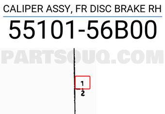 Suzuki 5510156B00 CALIPER ASSY, FR DISC BRAKE RH