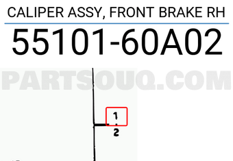 Suzuki 5510160A02 CALIPER ASSY, FRONT BRAKE RH