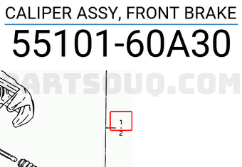 Suzuki 5510160A30 CALIPER ASSY, FRONT BRAKE
