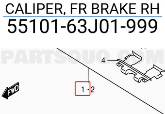 Suzuki 5510163J01999 CALIPER, FR BRAKE RH