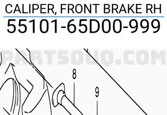 Suzuki 5510165D00999 CALIPER, FRONT BRAKE RH