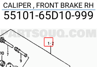 Suzuki 5510165D10999 CALIPER , FRONT BRAKE RH