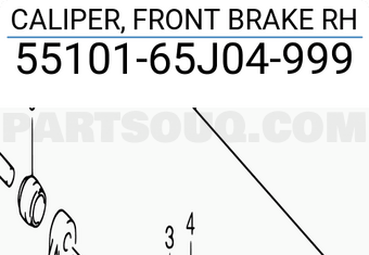 Suzuki 5510165J04999 CALIPER, FRONT BRAKE RH