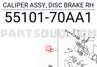 Suzuki 5510170AA1 CALIPER ASSY, DISC BRAKE RH