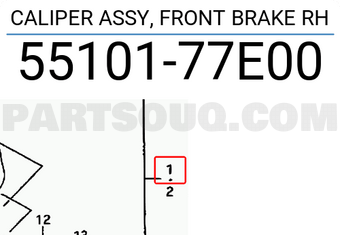 Suzuki 5510177E00 CALIPER ASSY, FRONT BRAKE RH