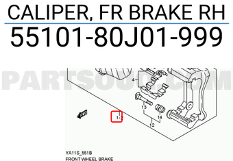 Suzuki 5510180J01999 CALIPER, FR BRAKE RH