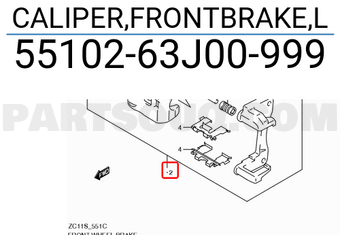 Suzuki 5510263J00999 CALIPER,FRONTBRAKE,L