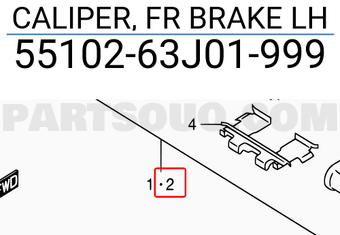 Suzuki 5510263J01999 CALIPER, FR BRAKE LH
