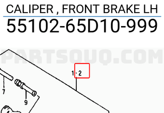 Suzuki 5510265D10999 CALIPER , FRONT BRAKE LH