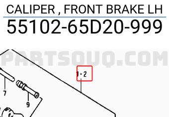 Suzuki 5510265D20999 CALIPER , FRONT BRAKE LH