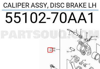 Suzuki 5510270AA1 CALIPER ASSY, DISC BRAKE LH