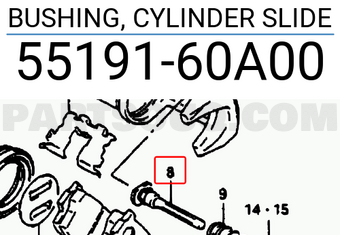 Suzuki 5519160A00 BUSHING, CYLINDER SLIDE