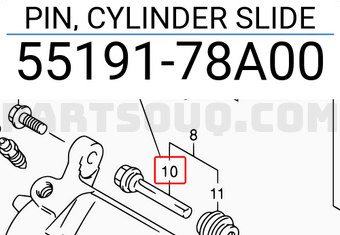 Suzuki 5519178A00 PIN, CYLINDER SLIDE
