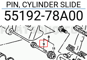 Suzuki 5519278A00 PIN, CYLINDER SLIDE
