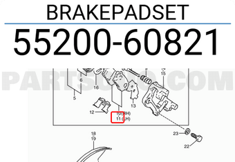 Suzuki 5520060821 BRAKEPADSET