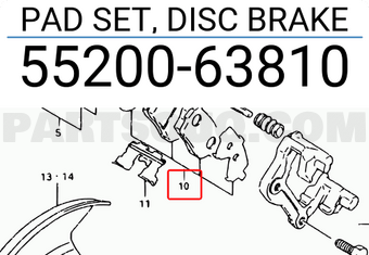 Suzuki 5520063810 PAD SET, DISC BRAKE